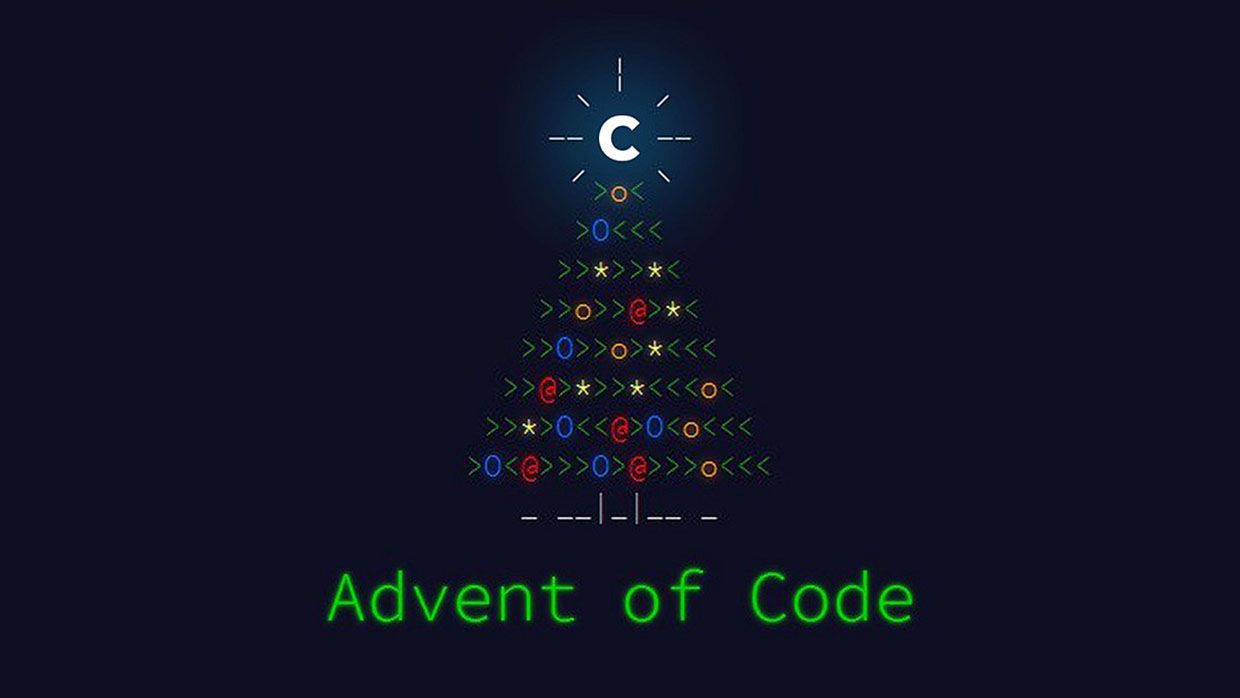 A ascii art tree with a the 'C' as its star